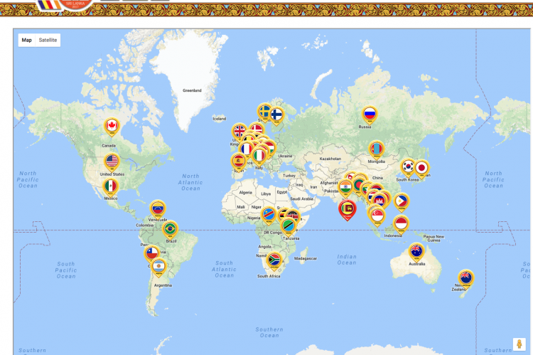 Séptima Cumbre Buddhista - Sri Lanka 2017 - Países participantes